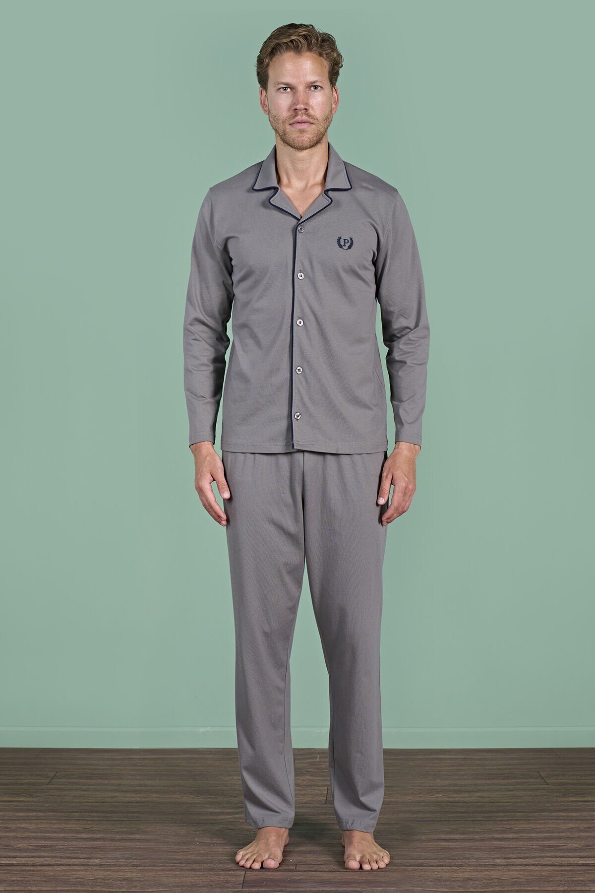 Pijadore 1937 (M-L-XL-XXL) Uzun Kollu Erkek Pijama Takım 4'lü