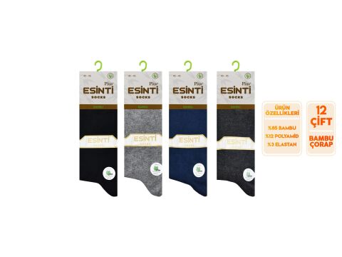 Esinti 25-2 Dikişsiz Kokulu Erkek Bambu Soket 12'li