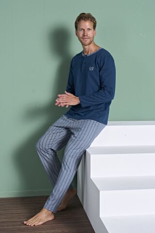 Pijadore 1930 (M-L-XL-XXL) Uzun Kollu Erkek Pijama Takım 4'lü