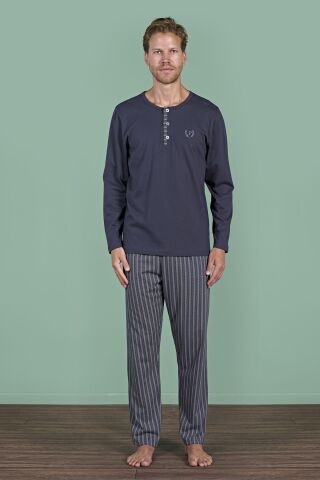 Pijadore 1934 (M-L-XL-XXL) Uzun Kollu Erkek Pijama Takım 4'lü
