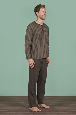Pijadore 1949 (M-L-XL-XXL) Uzun Kollu Erkek Pijama Takım 4'lü