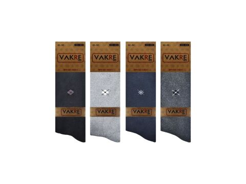 Vakre 9618-15 Erkek Penye Havlu Kışlık Çorap 12'li