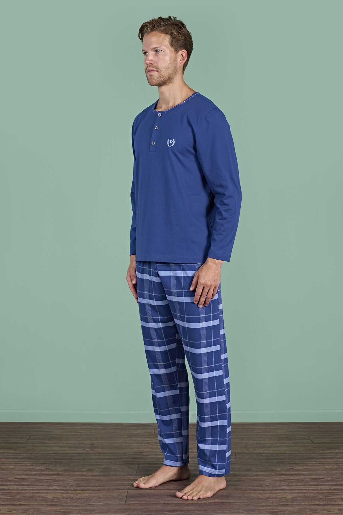 Pijadore 1936 (M-L-XL-XXL) Uzun Kollu Erkek Pijama Takım 4'lü