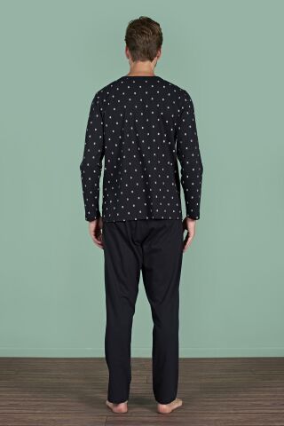 Pijadore 1929 (M-L-XL-XXL) Uzun Kollu Erkek Pijama Takım 4'lü