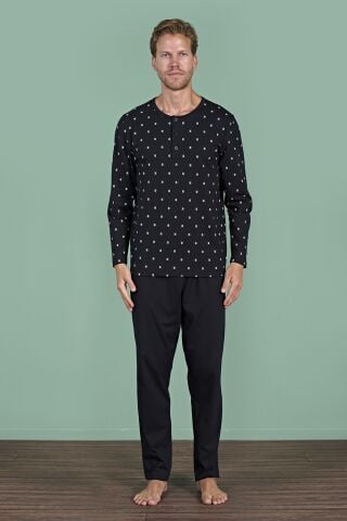 Pijadore 1929 (M-L-XL-XXL) Uzun Kollu Erkek Pijama Takım 4'lü