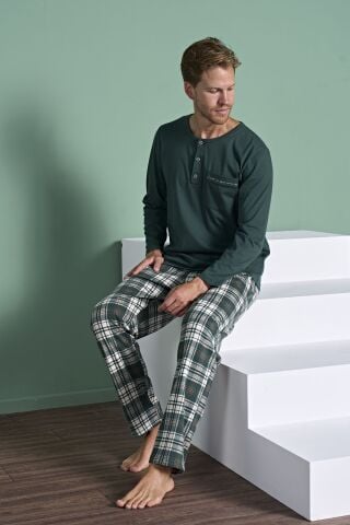 Pijadore 1935 (M-L-XL-XXL) Uzun Kollu Erkek Pijama Takım 4'lü