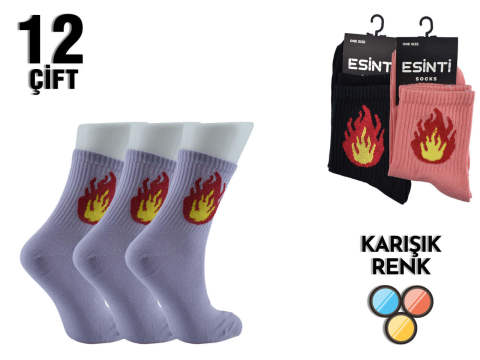 Esinti 11-55 Bayan Çemberli Kolej Çorap 12'li