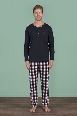 Pijadore 1963 (M-L-XL-XXL) Uzun Kollu Erkek Pijama Takım 4'lü