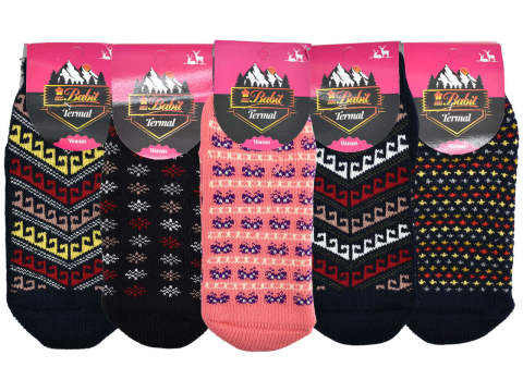 Babit Desenli Termal Bayan Patik 6'lı