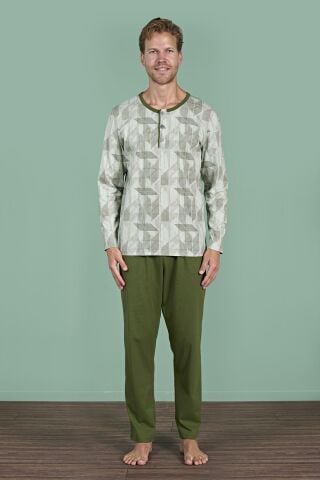 Pijadore 1957 (M-L-XL-XXL) Uzun Kollu Erkek Pijama Takım 4'lü