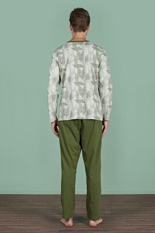 Pijadore 1957 (M-L-XL-XXL) Uzun Kollu Erkek Pijama Takım 4'lü