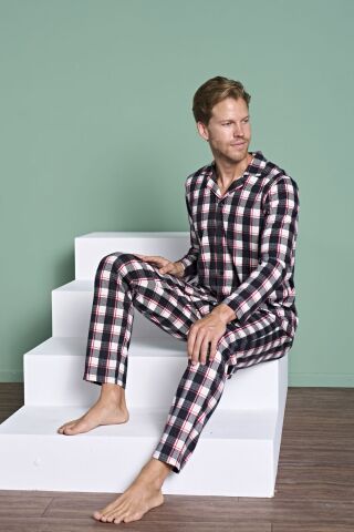 Pijadore 1962 (M-L-XL-XXL) Uzun Kollu Erkek Pijama Takım 4'lü