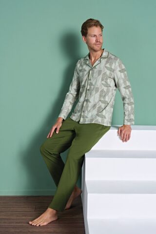 Pijadore 1956 (M-L-XL-XXL) Uzun Kollu Erkek Pijama Takım 4'lü