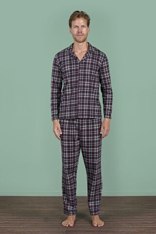 Pijadore 1954 (M-L-XL-XXL) Uzun Kollu Erkek Pijama Takım 4'lü