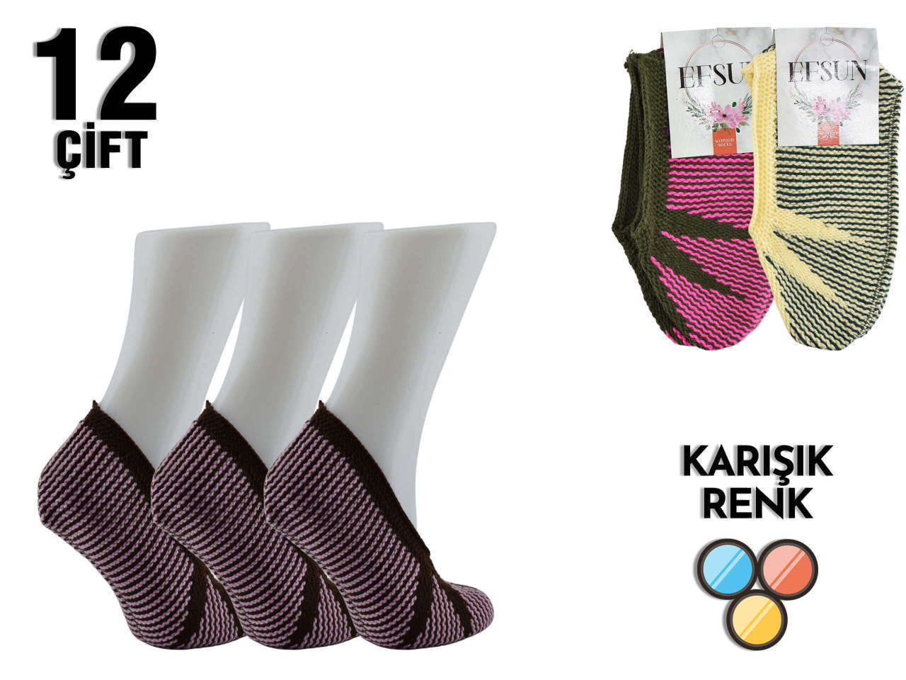 Efsun Örme Kışlık Bayan Patik 12'li
