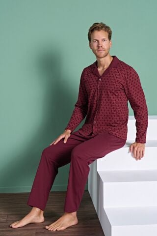 Pijadore 1967 (2XL-3XL-4XL-5XL) Battal Beden Uzun Kollu Erkek Pijama Takım 4'lü