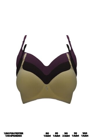 Umt 6266-C (80-85-90-95-100) Lotus Lazer Kesim Bayan Sütyen 6'lı