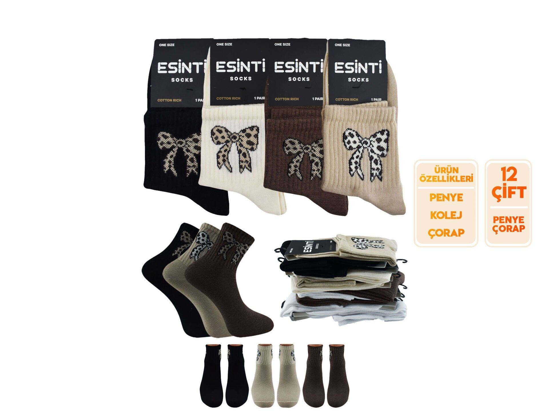 Esinti 134 Bayan Kolej Çorap 12'li