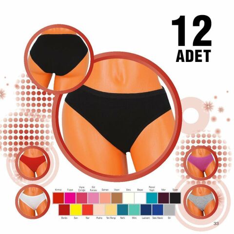 Dondeza 202 Düz Bayan Ara Beden Külot 12'li