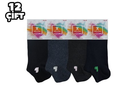 Milano 013-3 Bayan Penye Patik Çorap 12'li