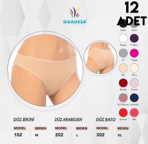 Dondeza 302 Düz Bayan Bato 12'li