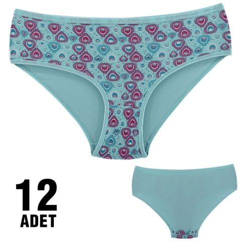 Dondeza 201-65 Desenli Bayan Ara Beden Külot 12'li