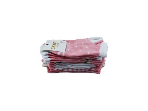 Esinti 33-1 (36-40) Naturel Pamuk Bayan Patik Çorap 12'li
