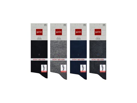Şirin 7150-16 Dört Mevsim Ter Emici Erkek Penye Soket Çorap 12'li