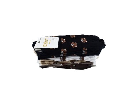 Esinti 33-3 (36-40) Naturel Pamuk Bayan Patik Çorap 12'li