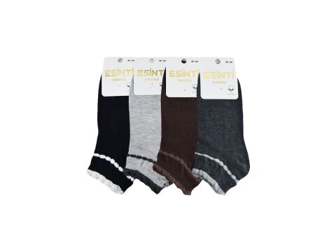 Esinti 33-10 (36-40) Naturel Pamuk Bayan Patik Çorap 12'li