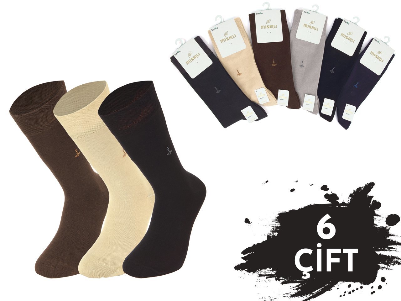 Mısırlı 1212 Bambu Dikişsiz Erkek Çorap 6'lı