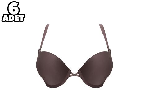 Cansoy 675-Pudra 2X Push Up Balenli Destekli Bayan Sütyen Takım 6'lı
