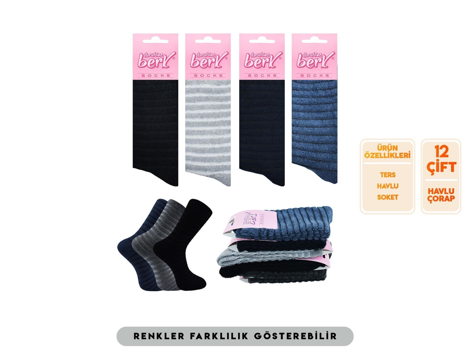 İbrahim Berk 24-1 Bayan Ters Havlu Soket 12'li