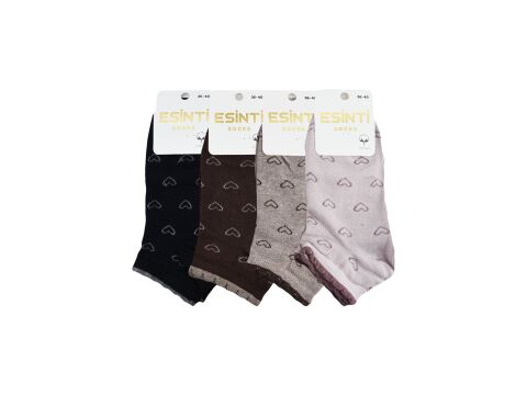 Esinti 33-5 (36-40) Naturel Pamuk Bayan Patik Çorap 12'li