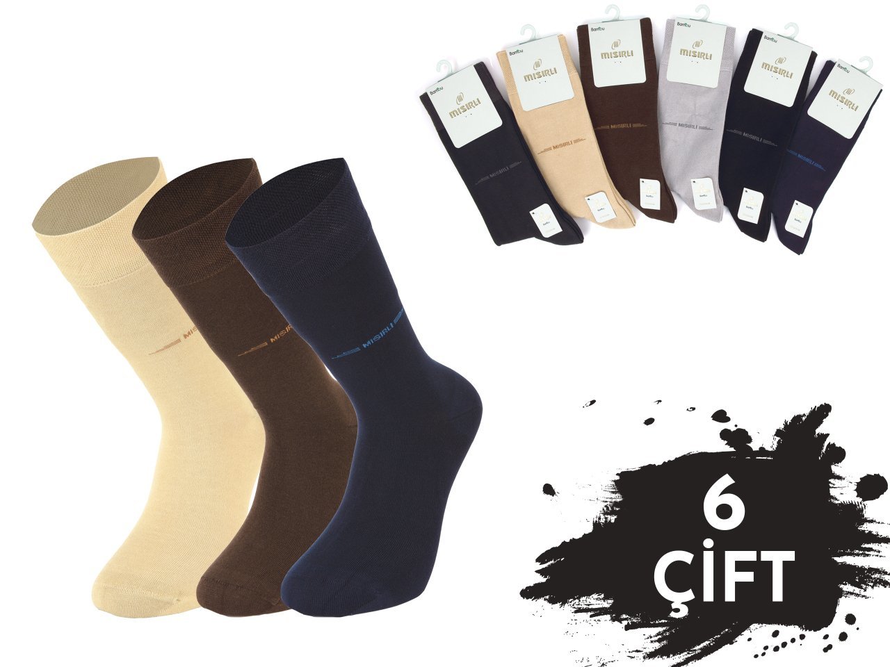 Mısırlı 1211 Bambu Dikişsiz Erkek Çorap 6'lı