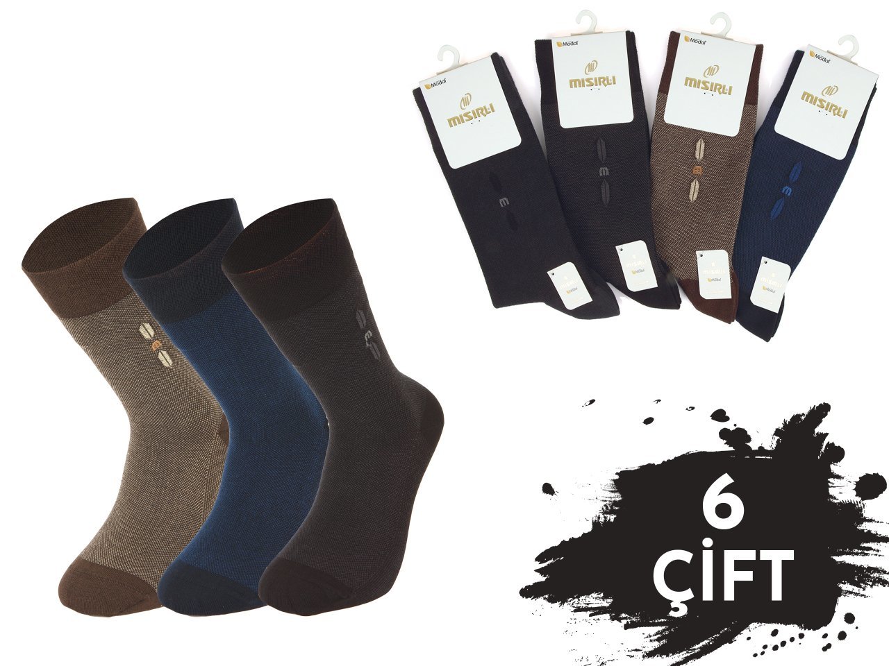 Mısırlı 1205 Modal Dikişsiz Erkek Çorap 6'lı