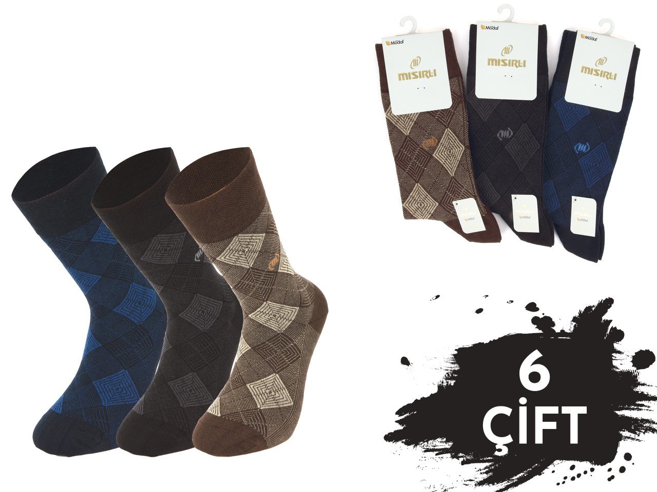 Mısırlı 1203 Modal Dikişsiz Erkek Çorap 6'lı