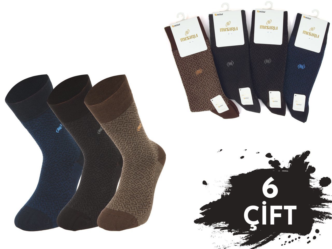 Mısırlı 1206 Modal Dikişsiz Erkek Çorap 6'lı