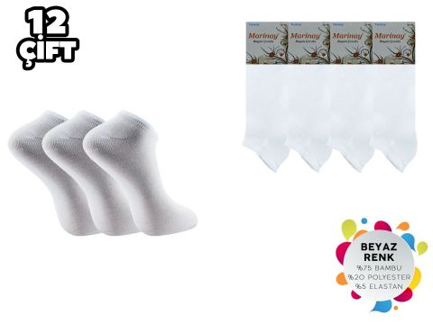 Staray 0678 Dikişsiz Bambu Bayan Patik 12'li
