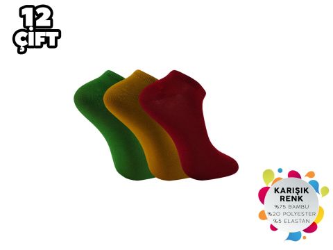 Staray 0678 Dikişsiz Bambu Bayan Patik 12'li