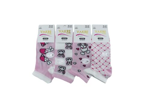 Vakre 9328-2 Bayan Penye Patik Çorap 12'li