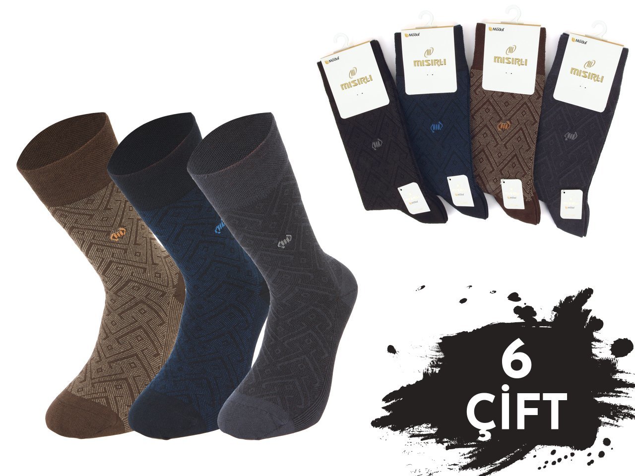 Mısırlı 1204 Modal Dikişsiz Erkek Çorap 6'lı