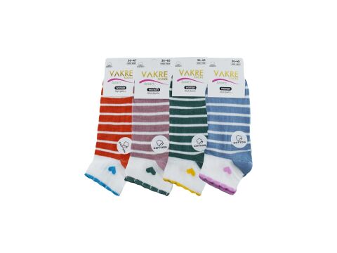Vakre 9328-24 (36-40) Bayan Penye Patik Çorap 12'li