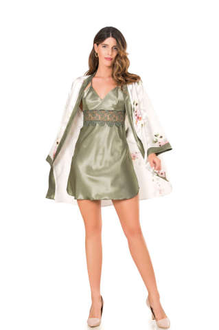 Moongirl 207 Bayan İkili Saten Gecelik Takım