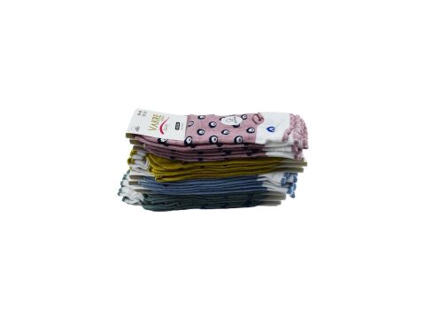 Vakre 9328-13 (36-40) Bayan Penye Patik Çorap 12'li