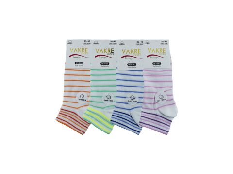 Vakre 9328-23 (36-40) Bayan Penye Patik Çorap 12'li