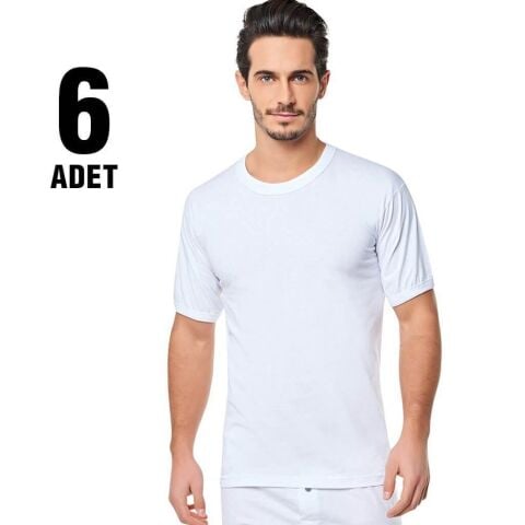 Seher 0004 Kolu Bantlı Sıfır Yaka Erkek Fanila 6'lı