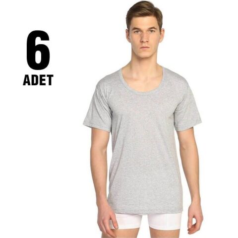 Seher 0002 Renkli Penye Bisiklet Yaka Erkek Fanila 6'lı