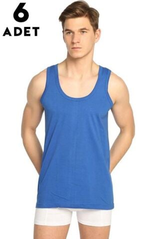 Seher 0001 Renkli Erkek Penye Atlet 6'lı