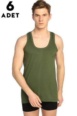 Seher 0001 Renkli Erkek Penye Atlet 6'lı